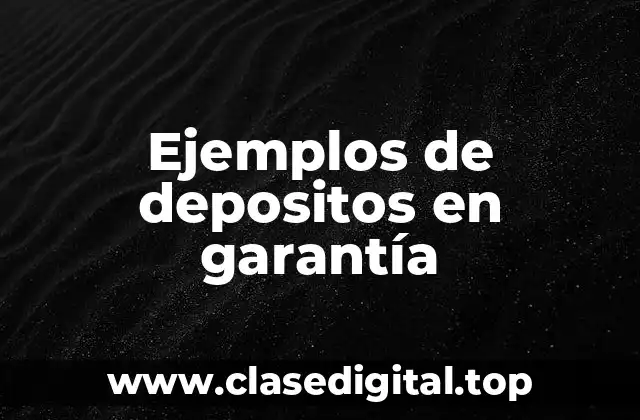 Ejemplos de depositos en garantía