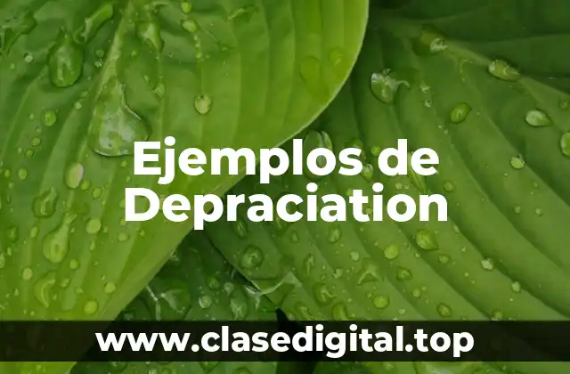 Ejemplos de Depraciation