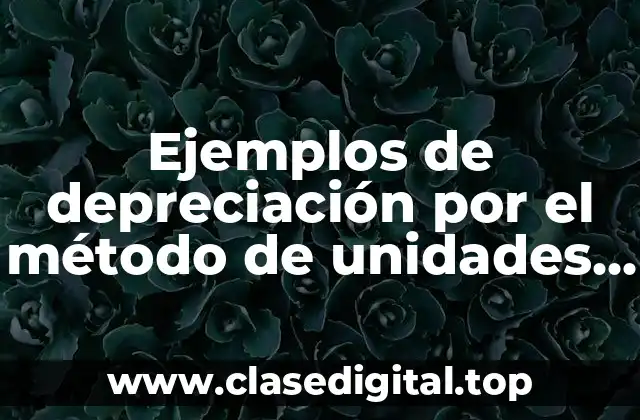 Ejemplos de depreciación por el método de unidades producidas