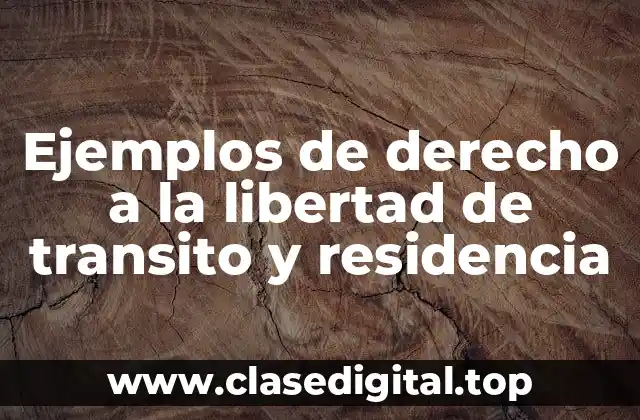 Ejemplos de derecho a la libertad de transito y residencia