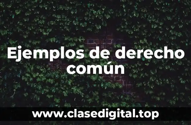Ejemplos de derecho común