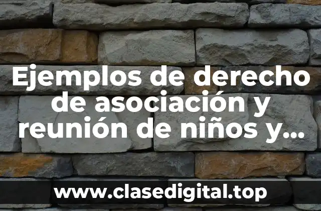 Ejemplos de derecho de asociación y reunión de niños y Significado