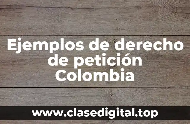 Ejemplos de derecho de petición Colombia