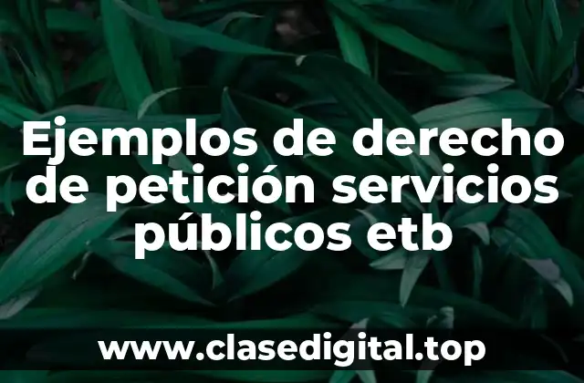 Ejemplos de derecho de petición servicios públicos etb