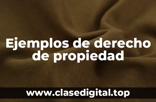 Ejemplos de derecho de propiedad