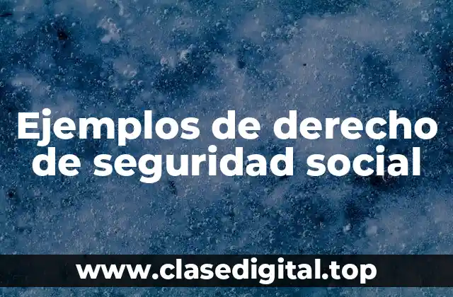 Ejemplos de derecho de seguridad social