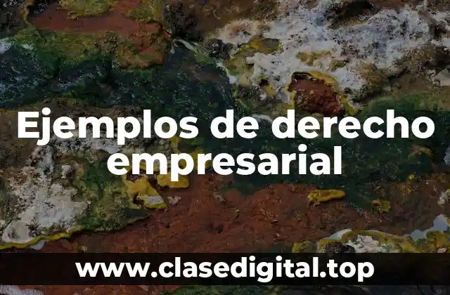 Ejemplos de derecho empresarial