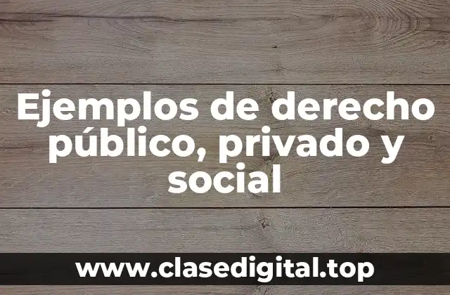 Ejemplos de derecho público, privado y social