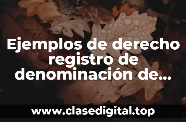 Ejemplos de derecho registro de denominación de origen