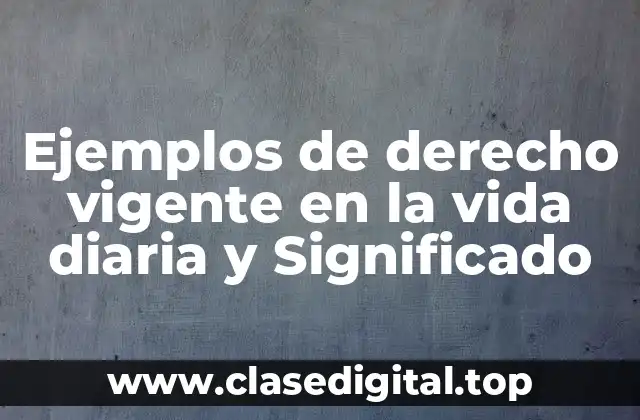 Ejemplos de derecho vigente en la vida diaria y Significado