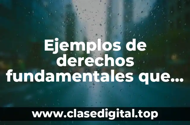 Ejemplos de derechos fundamentales que garantiza nuestra constitución