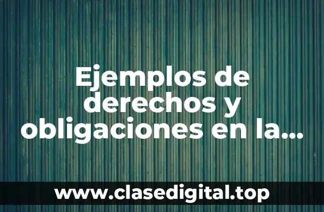 Ejemplos de derechos y obligaciones en la familia