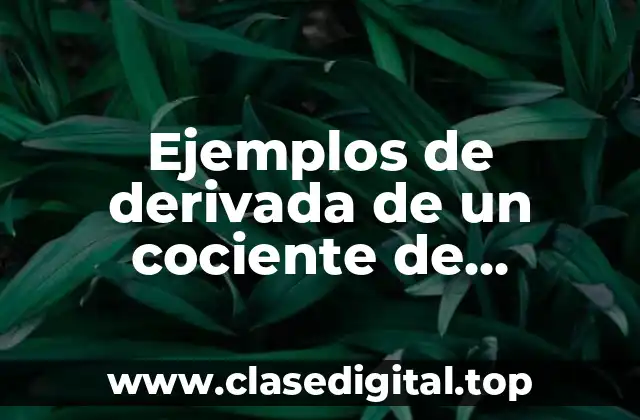 Ejemplos de derivada de un cociente de funciones