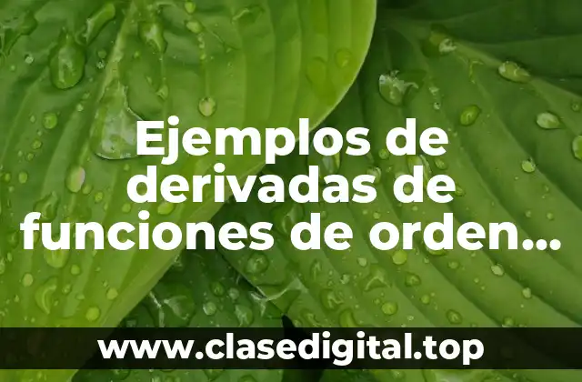 Ejemplos de derivadas de funciones de orden superior