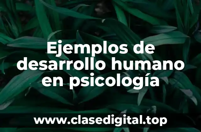 Ejemplos de desarrollo humano