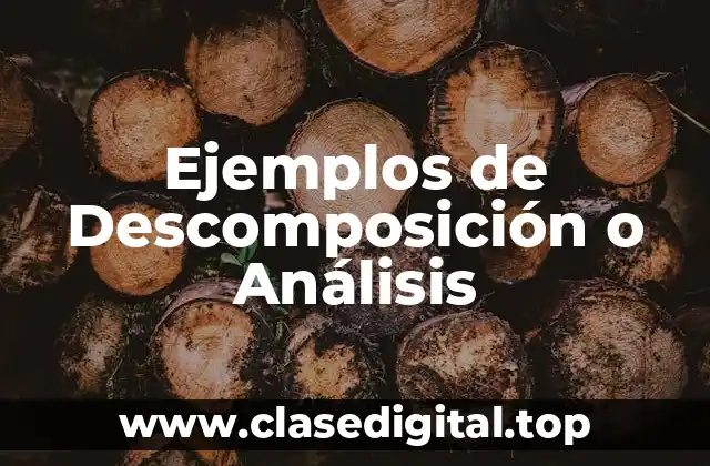 Ejemplos de Descomposición o Análisis