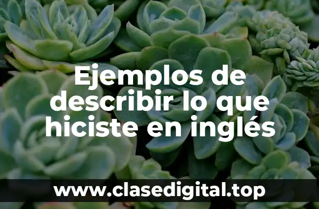 Ejemplos de describir lo que hiciste en inglés