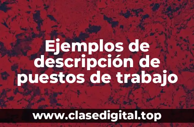 Ejemplos de descripción de puestos de trabajo