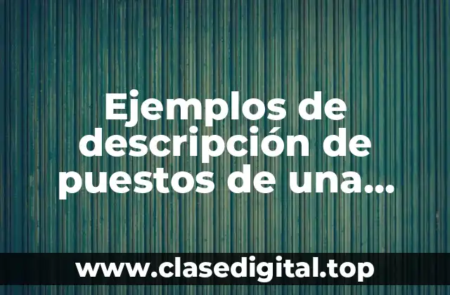 Ejemplos de descripción de puestos de una abarrotera