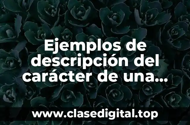 Ejemplos de descripción del carácter de una persona