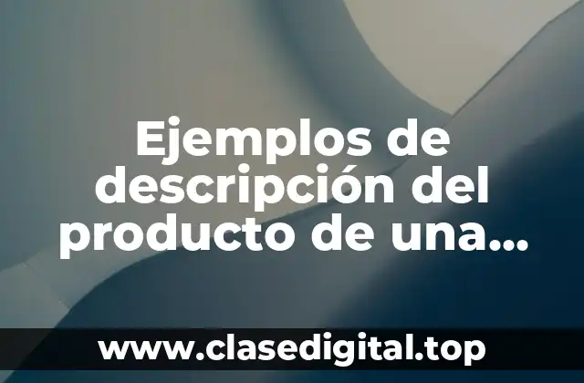 Ejemplos de descripción del producto de una empresa