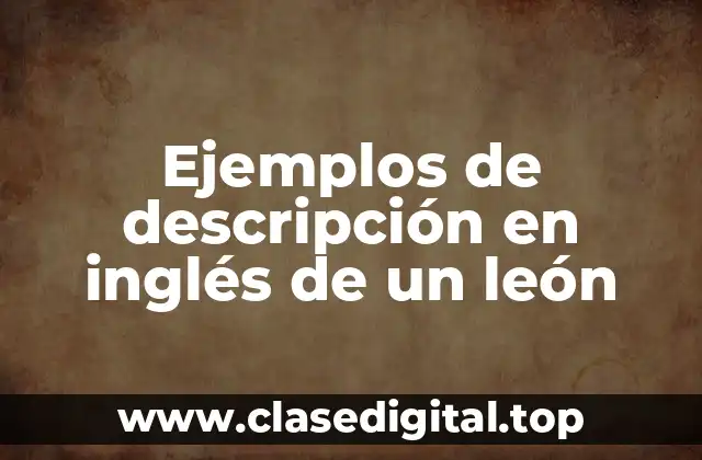 Ejemplos de descripción en inglés de un león