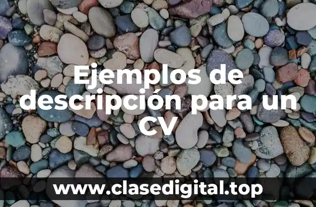 Ejemplos de descripción para un CV
