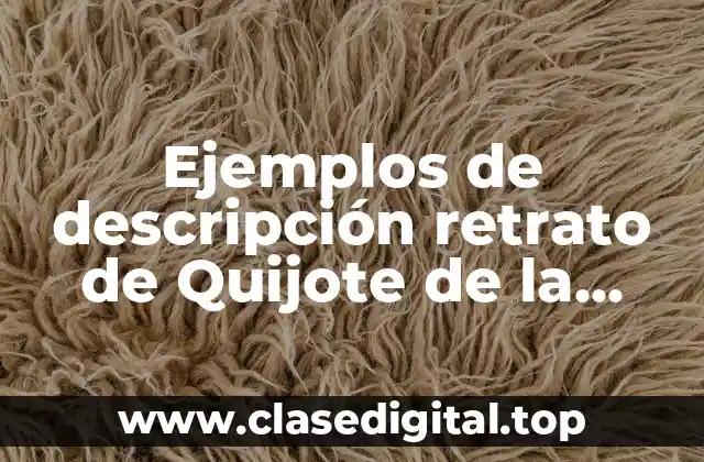Ejemplos de descripción retrato de Quijote de la Mancha