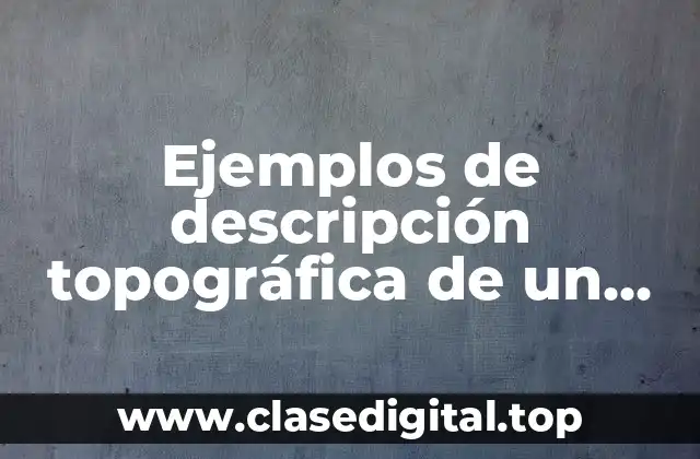 Ejemplos de descripción topográfica de un paisaje
