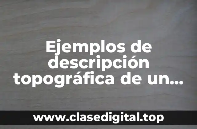 Ejemplos de descripción topográfica de un terreno y Significado