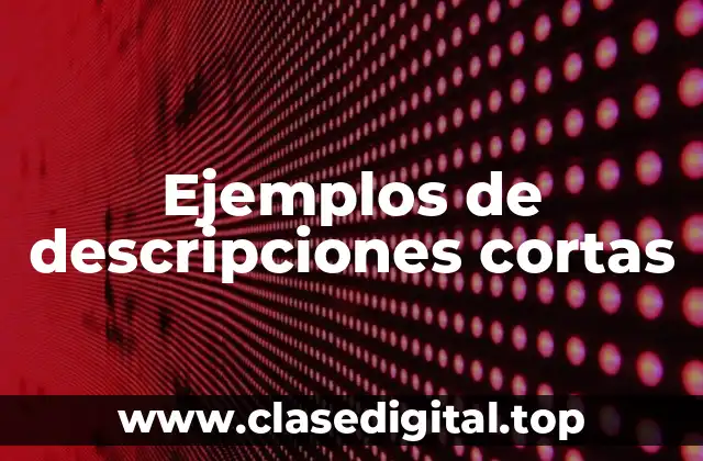 Ejemplos de descripciones cortas