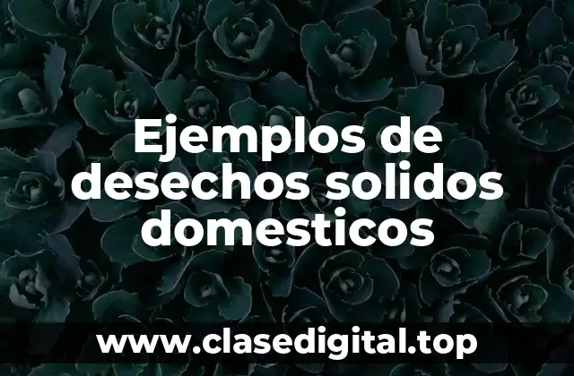 Ejemplos de desechos solidos domesticos