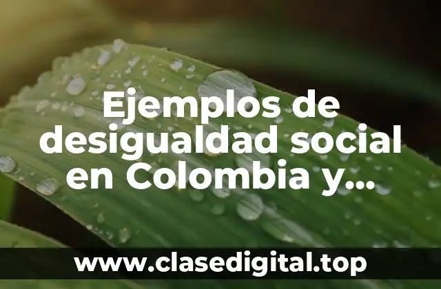 Ejemplos de desigualdad social en Colombia y Significado