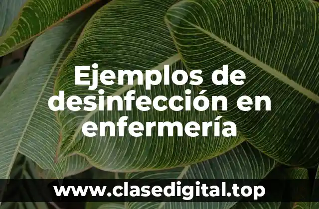 Ejemplos de desinfección en enfermería