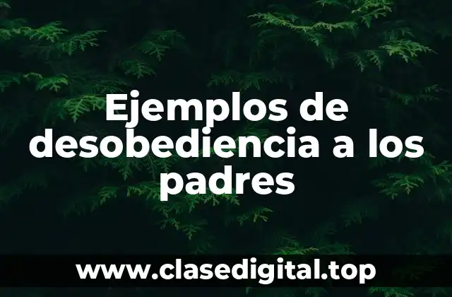 Ejemplos de desobediencia a los padres