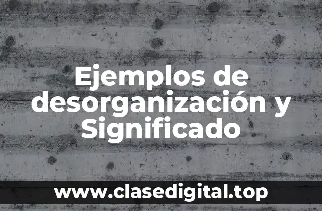 Ejemplos de desorganización y Significado