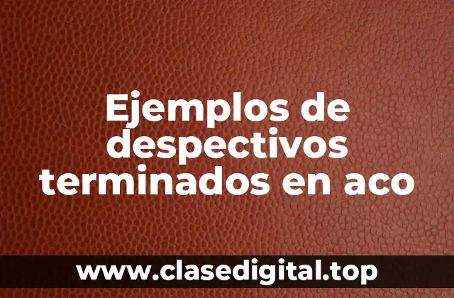 Ejemplos de despectivos terminados en aco