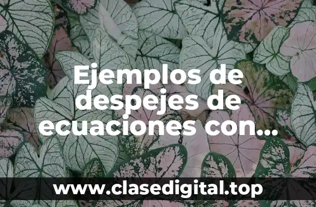 Ejemplos de despejes de ecuaciones con axiomas de r