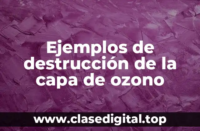 Ejemplos de destrucción de la capa de ozono