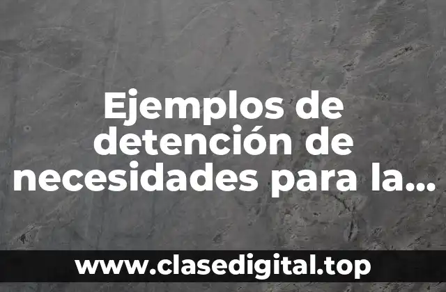 Ejemplos de detención de necesidades para la capacitación