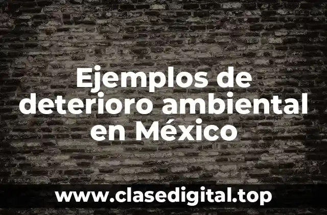 Ejemplos de deterioro ambiental en México
