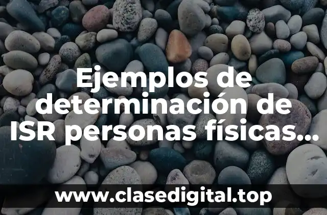 Ejemplos de determinación de ISR personas físicas y Significado