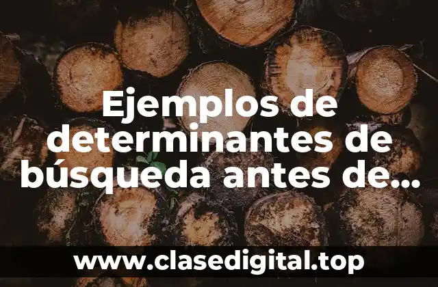 Ejemplos de determinantes de búsqueda antes de la compra