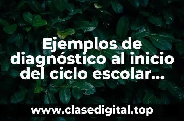 Ejemplos de diagnóstico al inicio del ciclo escolar preescolar