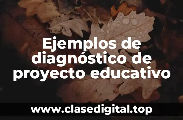 Ejemplos de diagnóstico de proyecto educativo