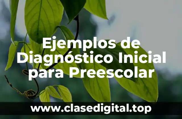 Ejemplos de Diagnóstico Inicial para Preescolar