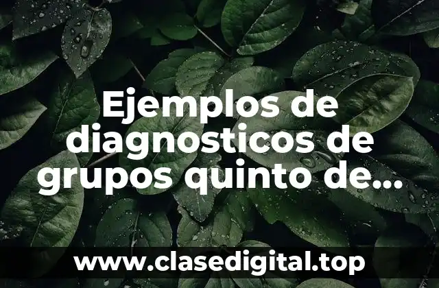 Ejemplos de diagnosticos de grupos quinto de primaria