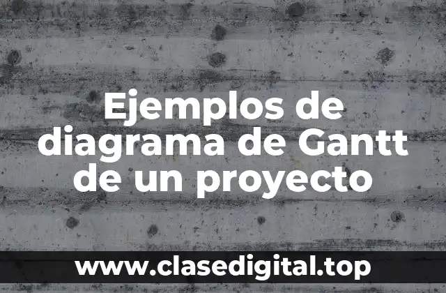 Ejemplos de diagrama de Gantt de un proyecto
