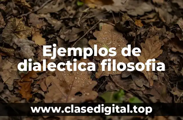 Ejemplos de dialectica filosofia