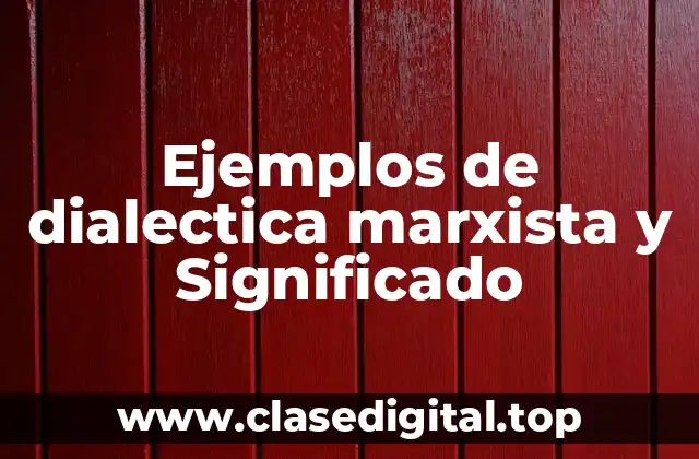 Ejemplos de dialéctica marxista